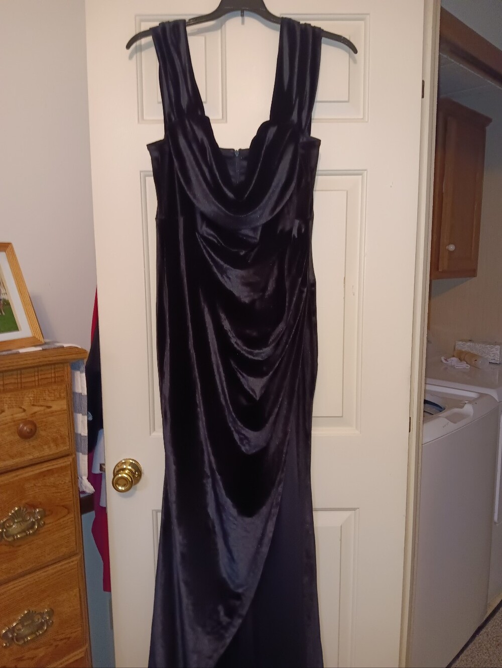 Velvet Side Slit Gown